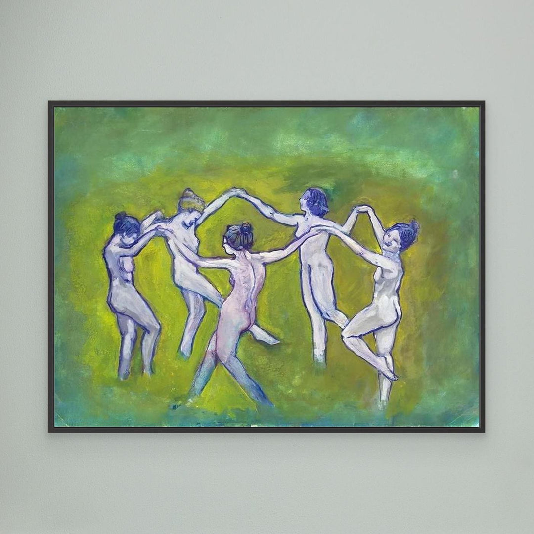Female Figures Dance Watercolor - Canvas Art Print Framed Options