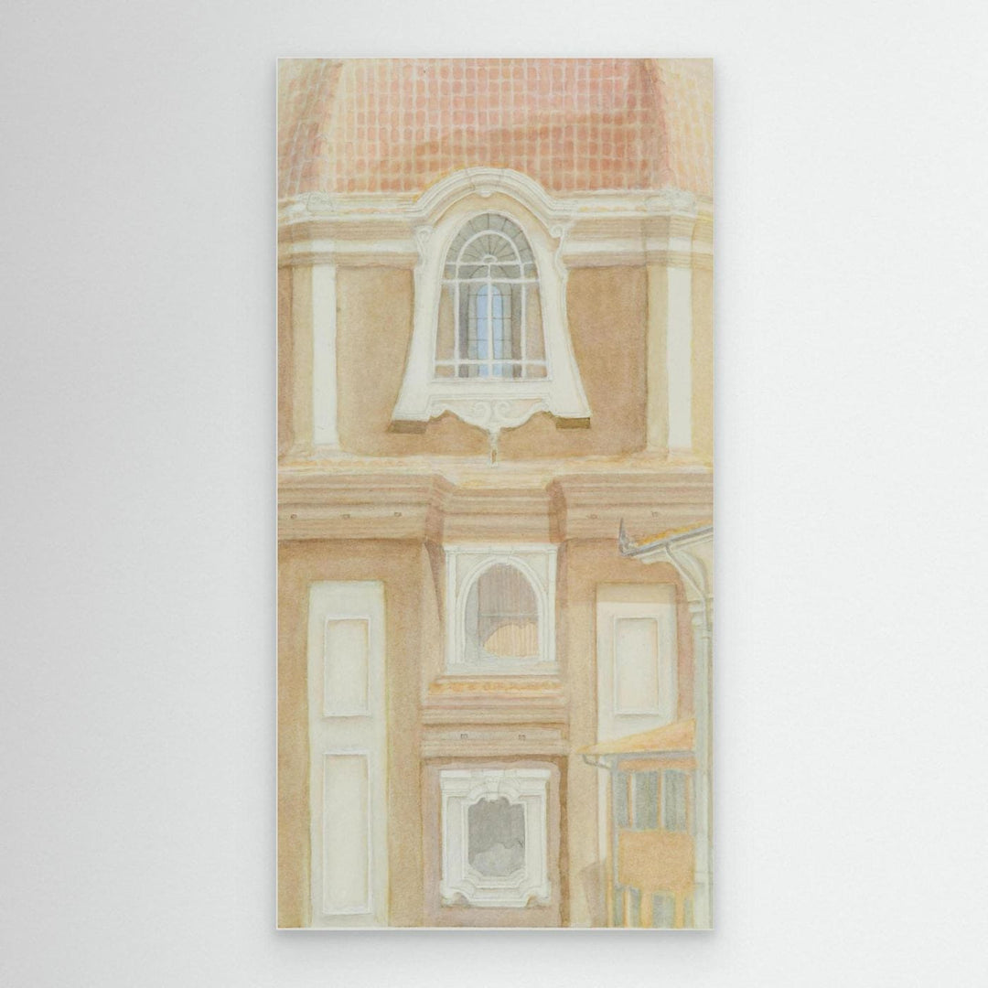 "View of the Medici Chapels No 2" Graceful Historic Watercolor Art Print - Canvas Large Format Options