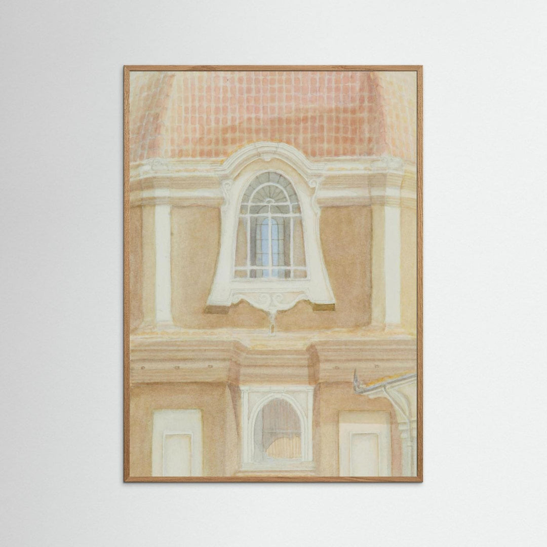 "View of the Medici Chapels No 2" Graceful Historic Watercolor Art Print - Premium Art Print Custom Framed Options