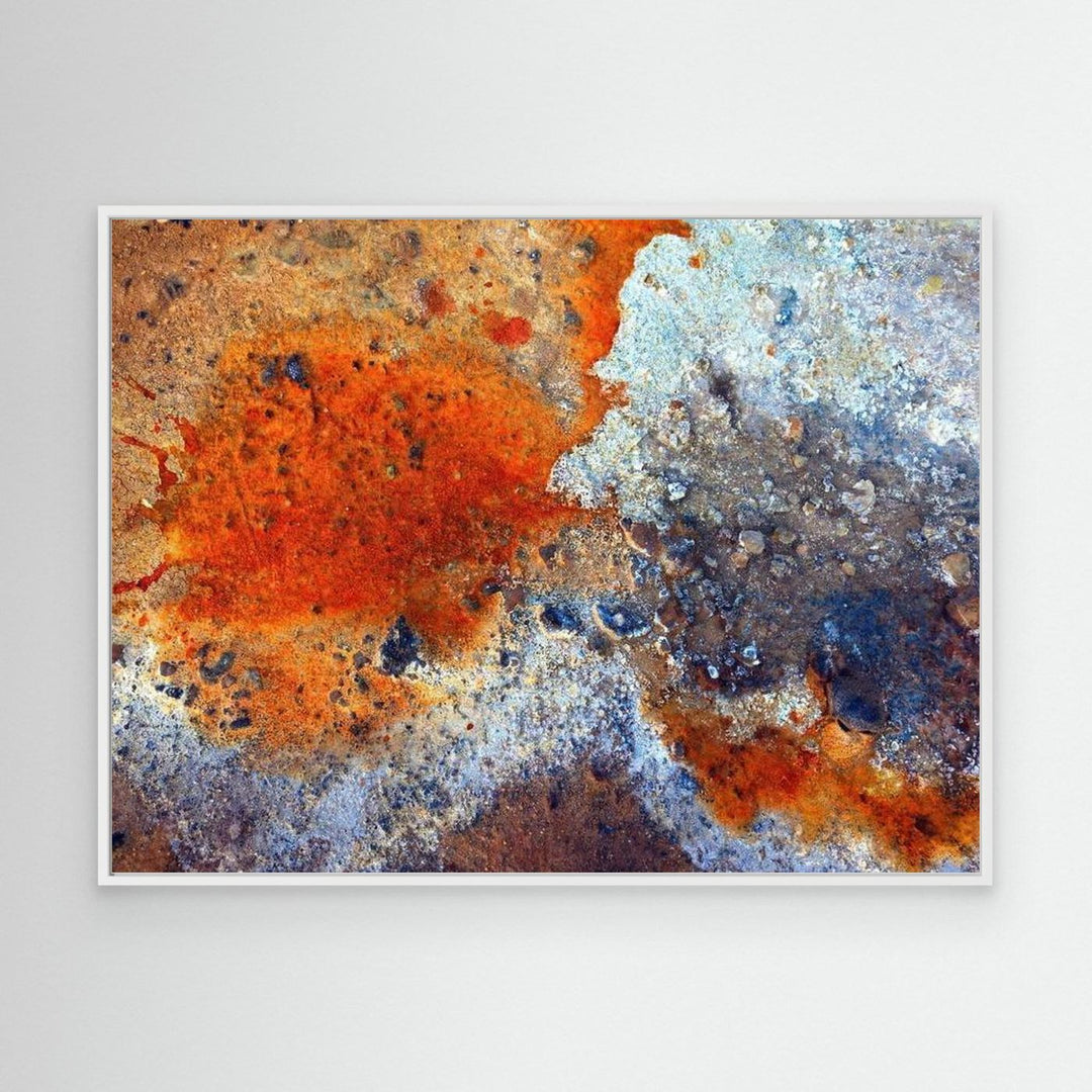 Fiery Harmony: Orange and Blue Abstract Composition