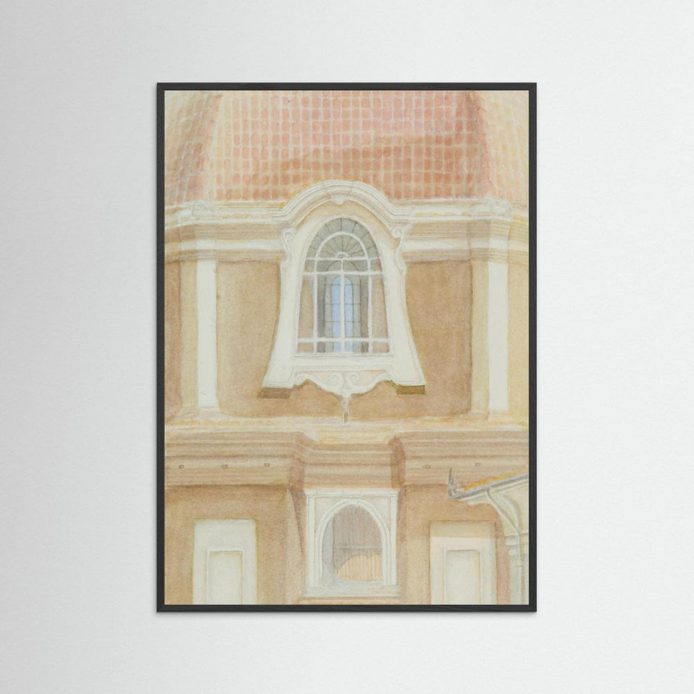 "View of the Medici Chapels No 2" Graceful Historic Watercolor Art Print - Premium Art Print Custom Framed Options