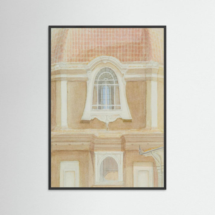 "View of the Medici Chapels No 2" Graceful Historic Watercolor Art Print - Premium Art Print Custom Framed Options