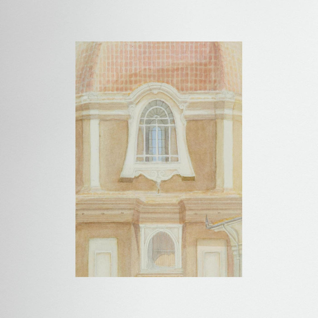 "View of the Medici Chapels No 2" Graceful Historic Watercolor Art Print - Premium Art Print Custom Framed Options