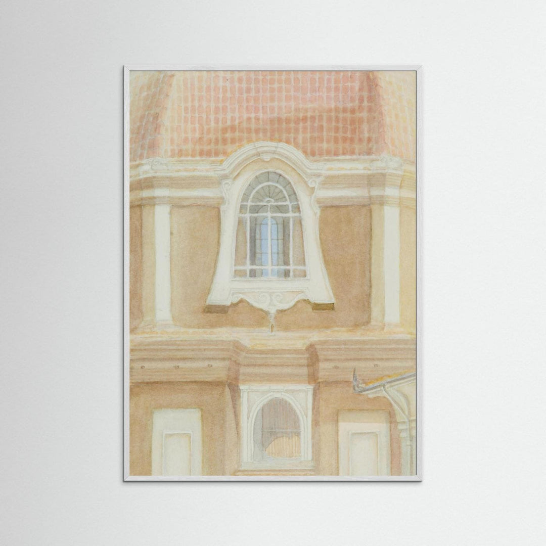 "View of the Medici Chapels No 2" Graceful Historic Watercolor Art Print - Premium Art Print Custom Framed Options