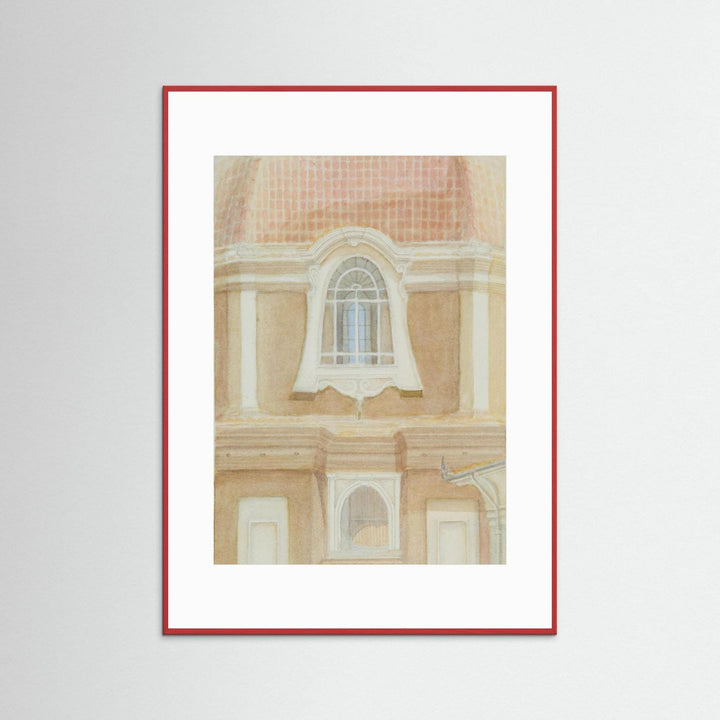 "View of the Medici Chapels No 2" Graceful Historic Watercolor Art Print - Premium Art Print Custom Framed Options