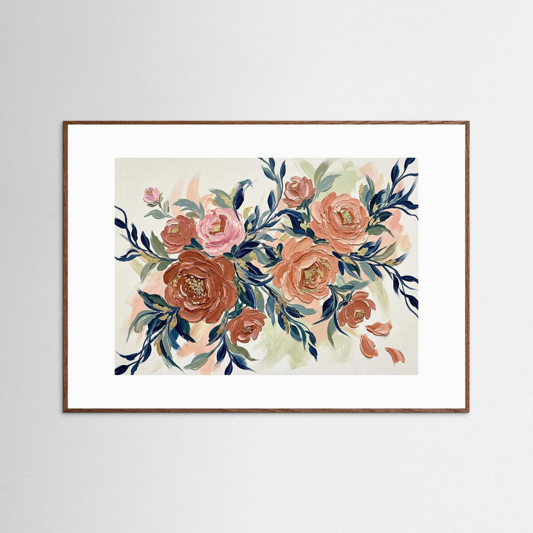 Floral Elegance: Abstract Rose Art Print - Framed Options