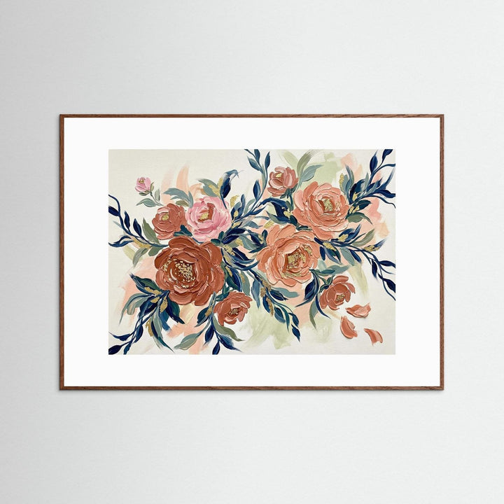 Floral Elegance: Abstract Rose Art Print - Framed Options