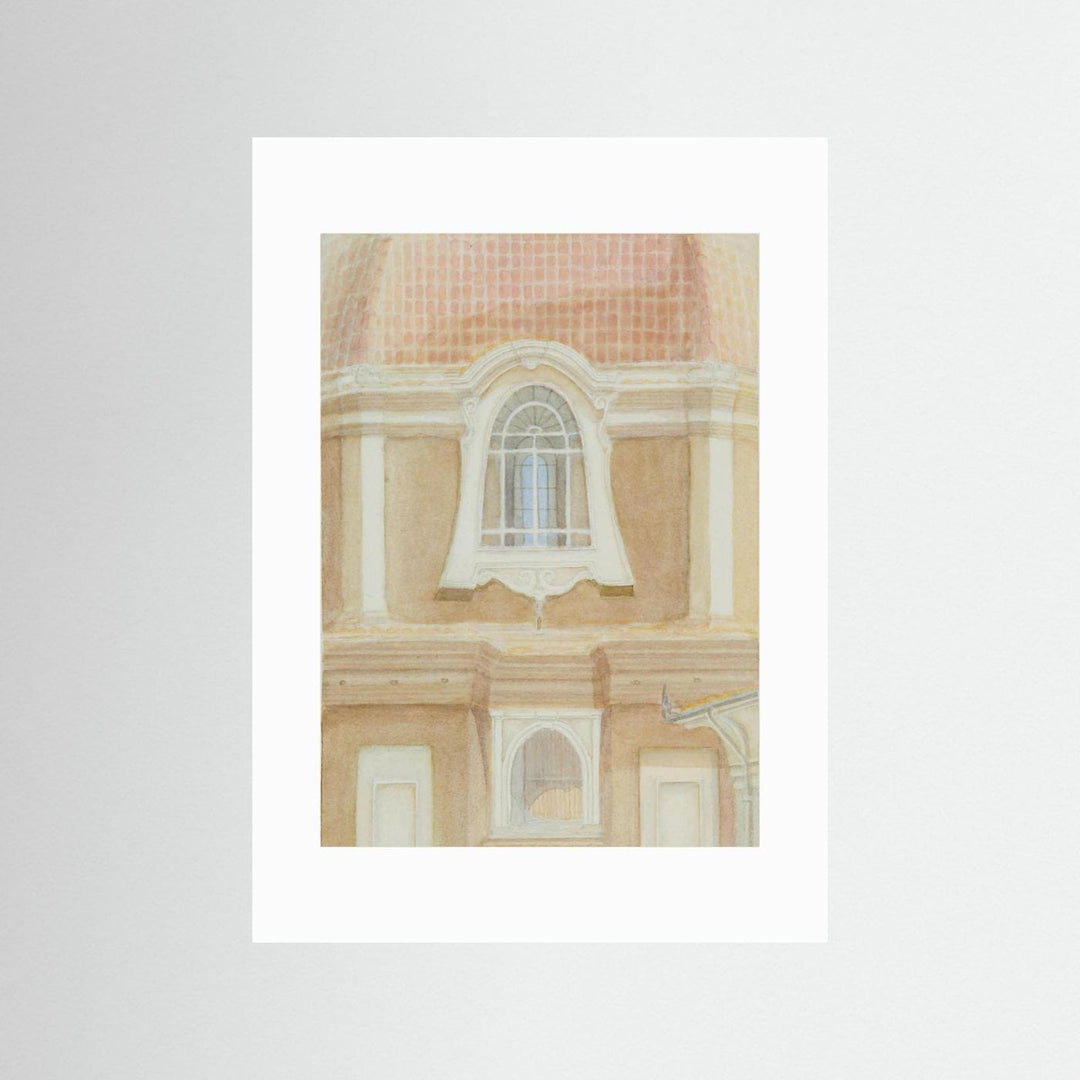 "View of the Medici Chapels No 2" Graceful Historic Watercolor Art Print - Premium Art Print Custom Framed Options