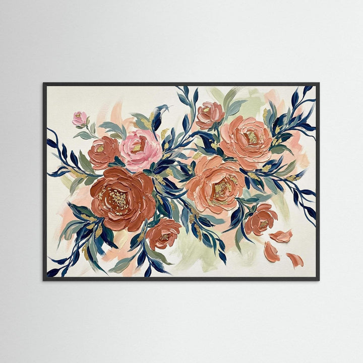 Floral Elegance: Abstract Rose Art Print - Framed Options