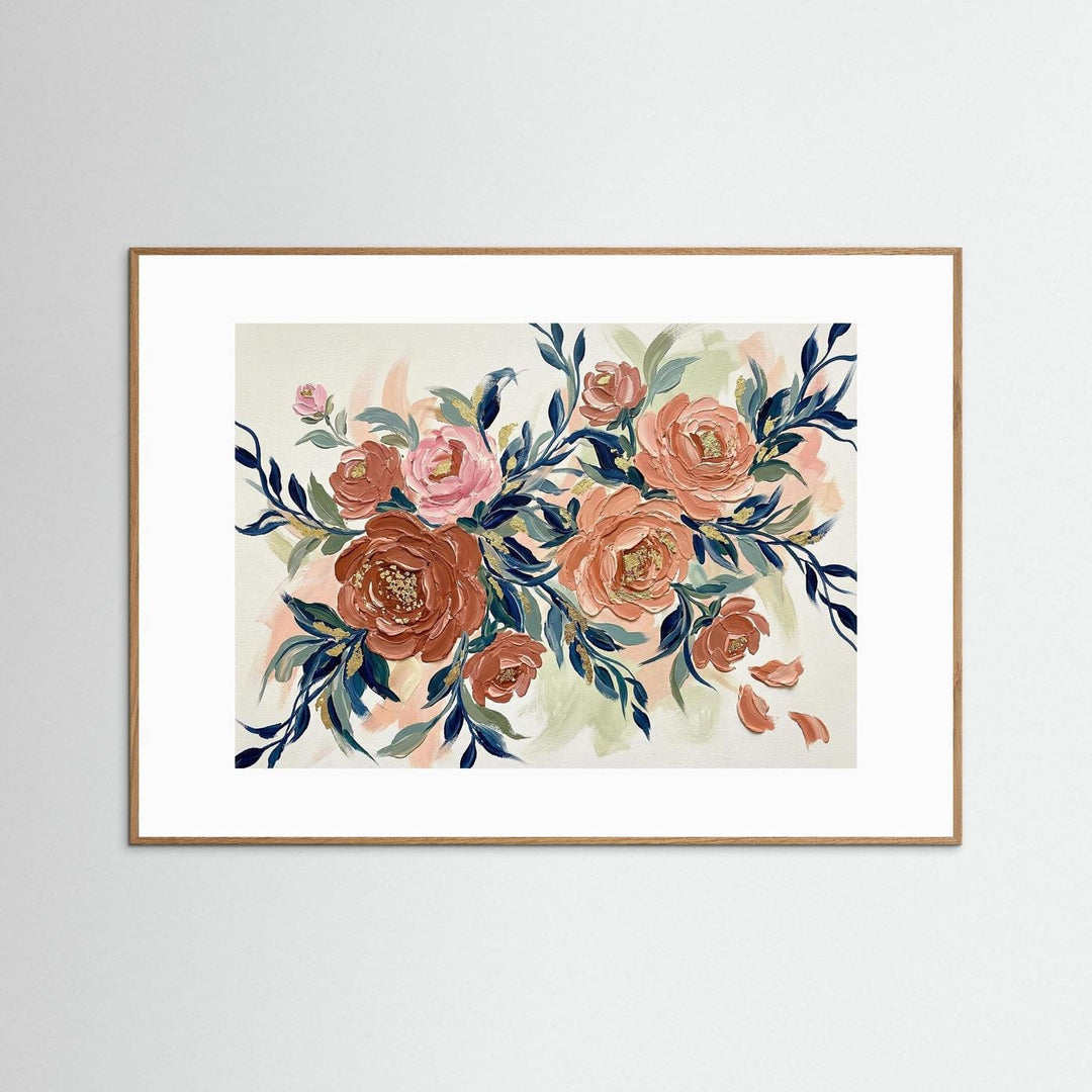 Floral Elegance: Abstract Rose Art Print - Framed Options
