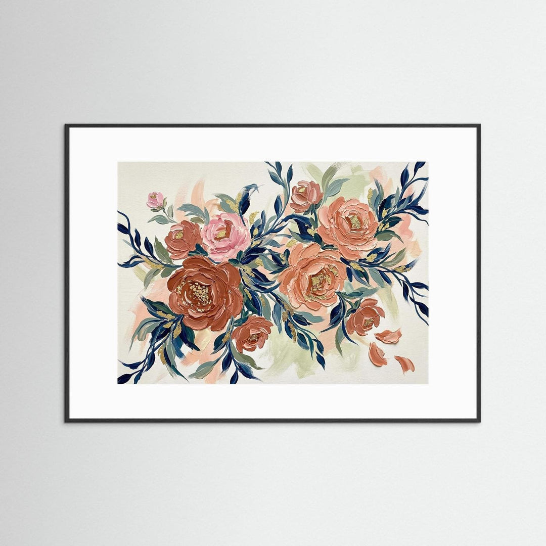 Floral Elegance: Abstract Rose Art Print - Framed Options
