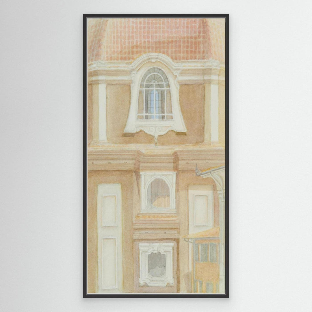 "View of the Medici Chapels No 2" Graceful Historic Watercolor Art Print - Canvas Large Format Options