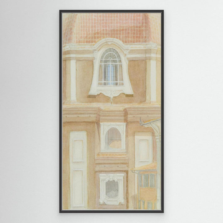 "View of the Medici Chapels No 2" Graceful Historic Watercolor Art Print - Canvas Large Format Options