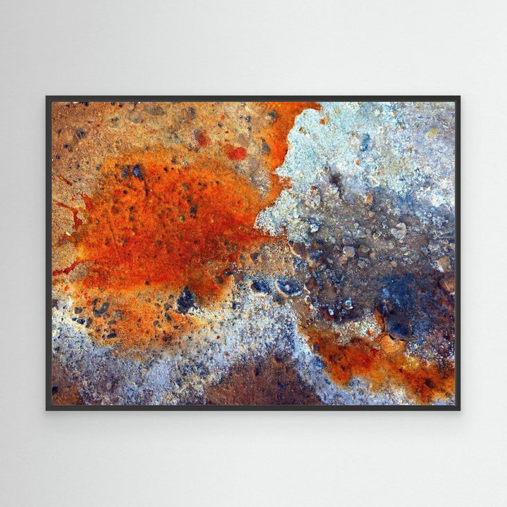 Fiery Harmony: Orange and Blue Abstract Composition