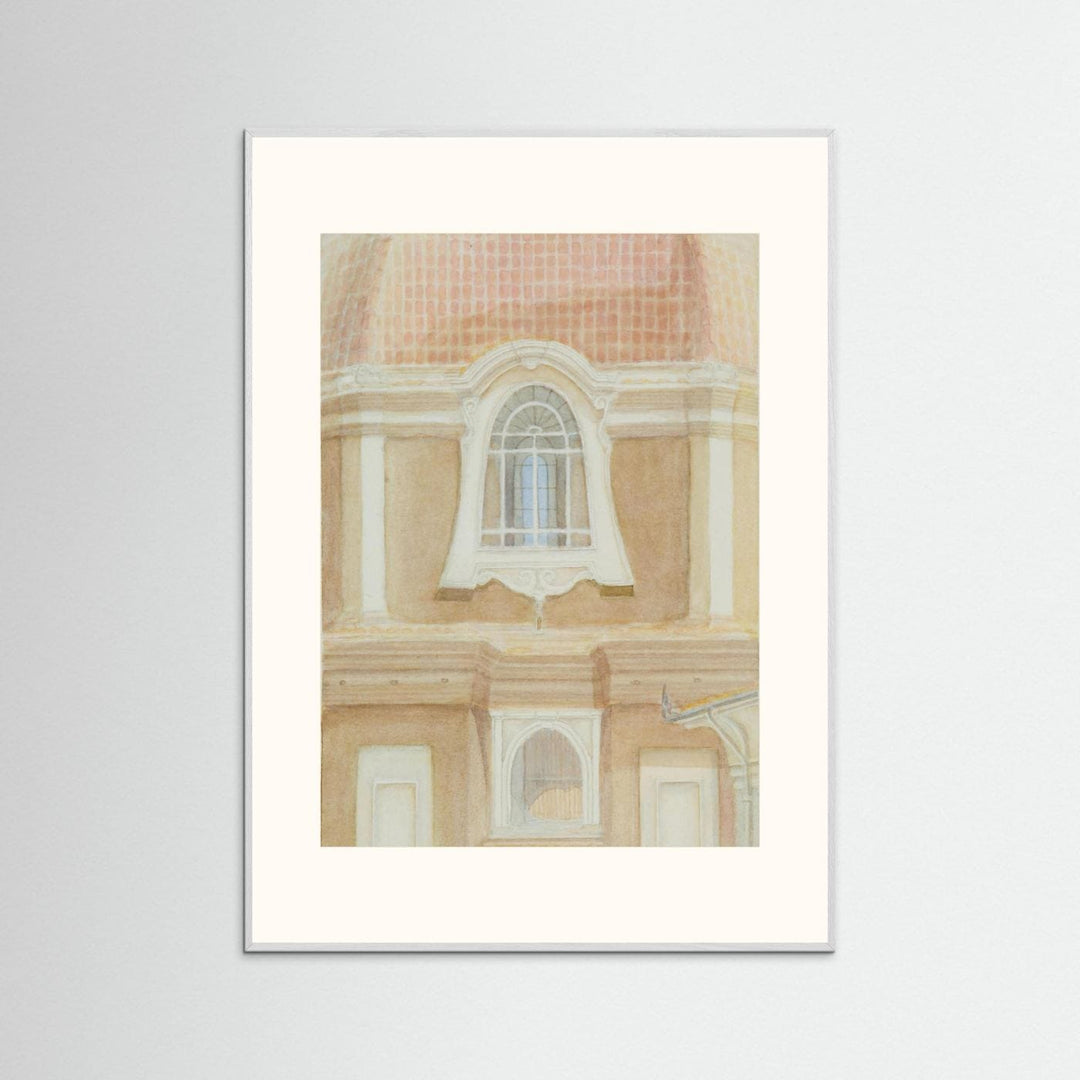 "View of the Medici Chapels No 2" Graceful Historic Watercolor Art Print - Premium Art Print Custom Framed Options