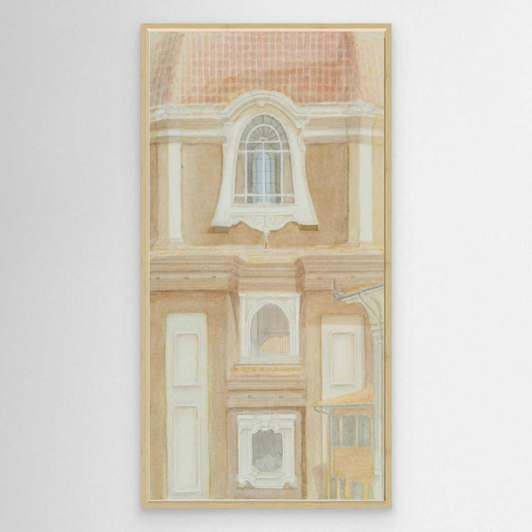 "View of the Medici Chapels No 2" Graceful Historic Watercolor Art Print - Canvas Large Format Options