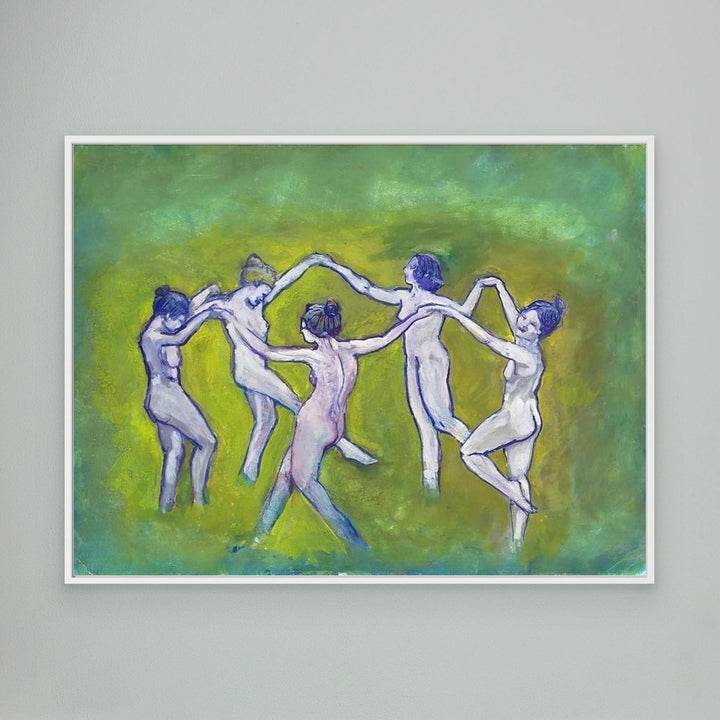 Female Figures Dance Watercolor - Canvas Art Print Framed Options