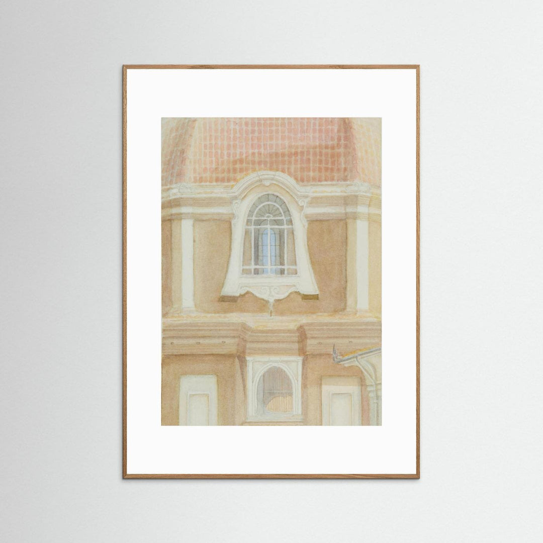 "View of the Medici Chapels No 2" Graceful Historic Watercolor Art Print - Premium Art Print Custom Framed Options