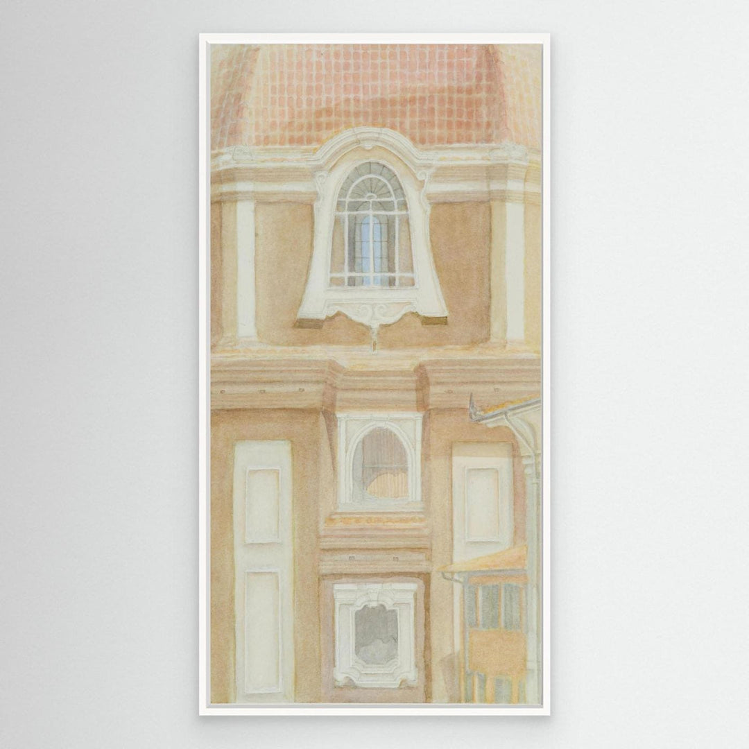 "View of the Medici Chapels No 2" Graceful Historic Watercolor Art Print - Canvas Large Format Options