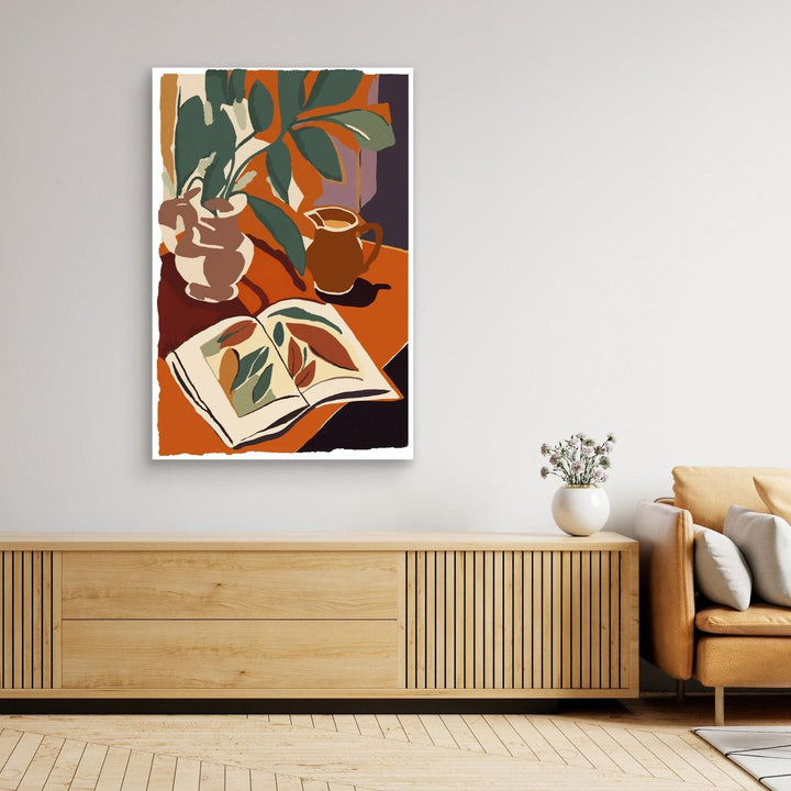 Retro Botanical Art Print | Modern Still Life Decor - Canvas Framed Options