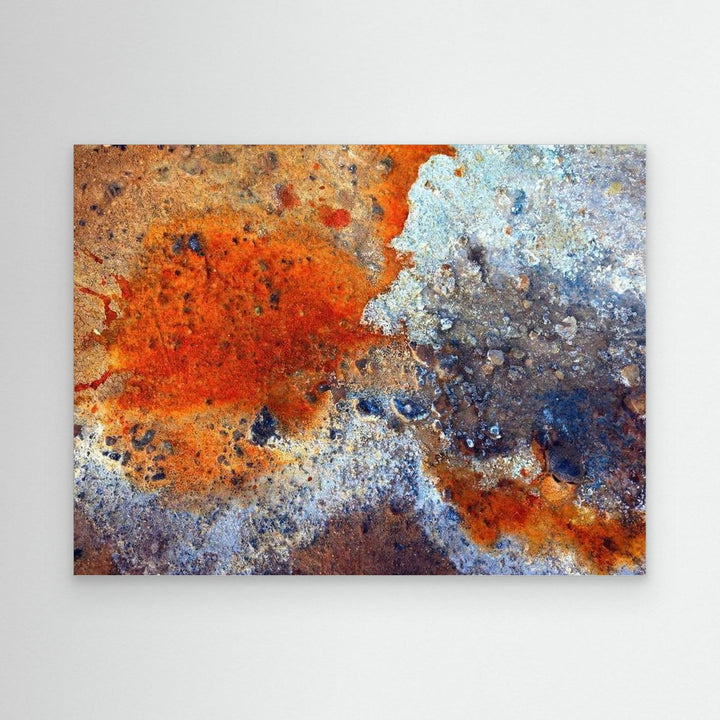 Fiery Harmony: Orange and Blue Abstract Composition