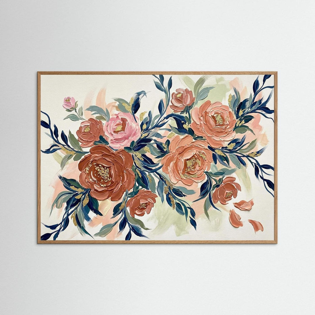 Floral Elegance: Abstract Rose Art Print - Framed Options