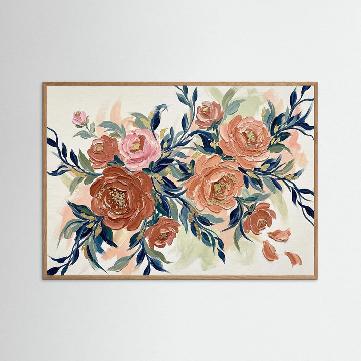 Floral Elegance: Abstract Rose Art Print - Framed Options