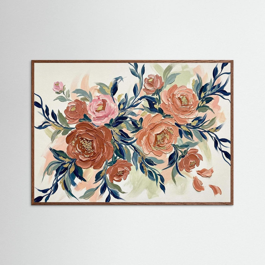 Floral Elegance: Abstract Rose Art Print - Framed Options
