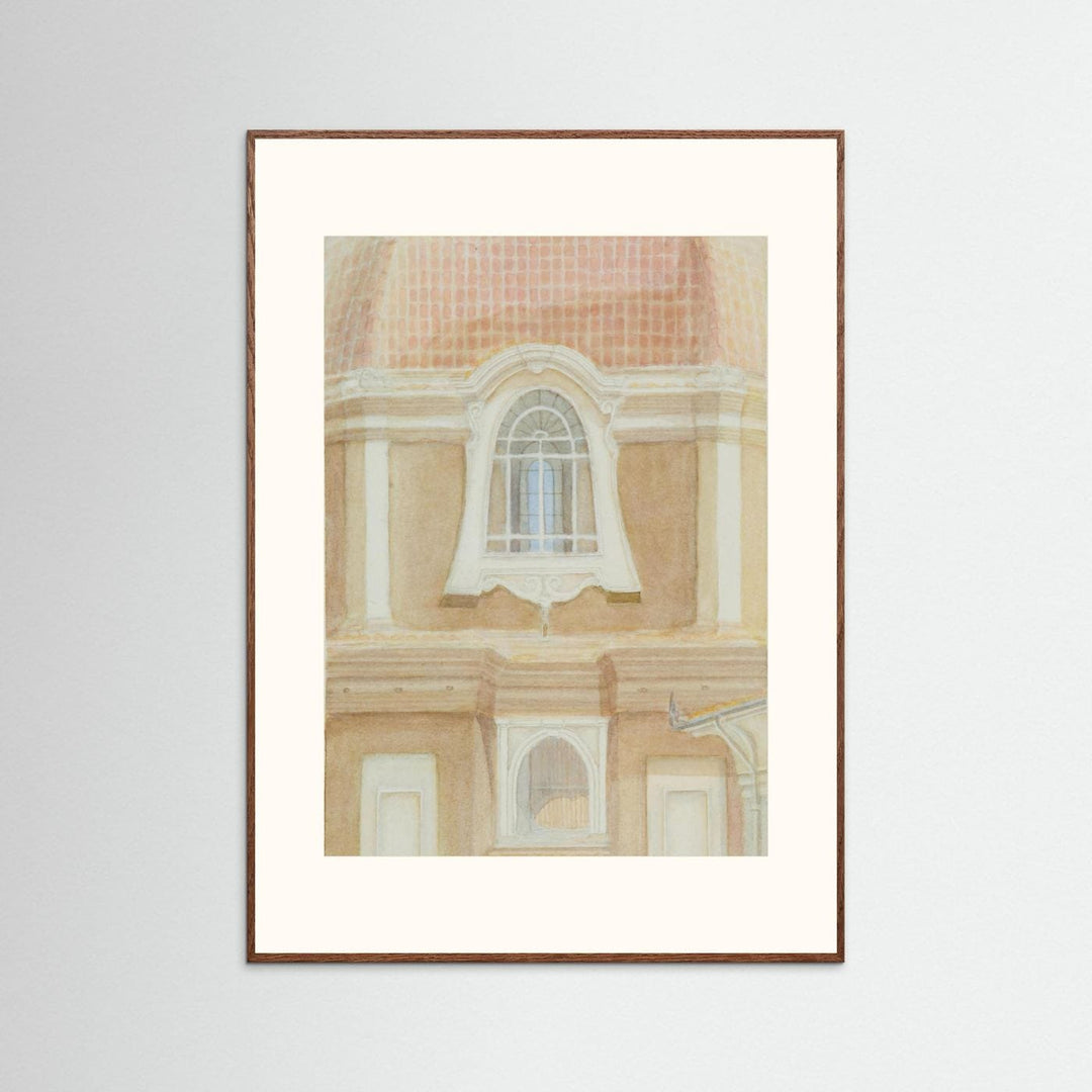 "View of the Medici Chapels No 2" Graceful Historic Watercolor Art Print - Premium Art Print Custom Framed Options