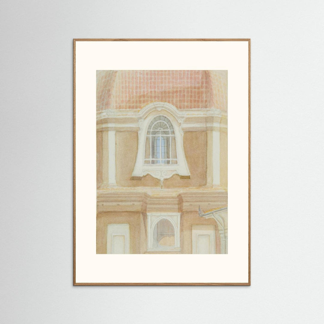 "View of the Medici Chapels No 2" Graceful Historic Watercolor Art Print - Premium Art Print Custom Framed Options