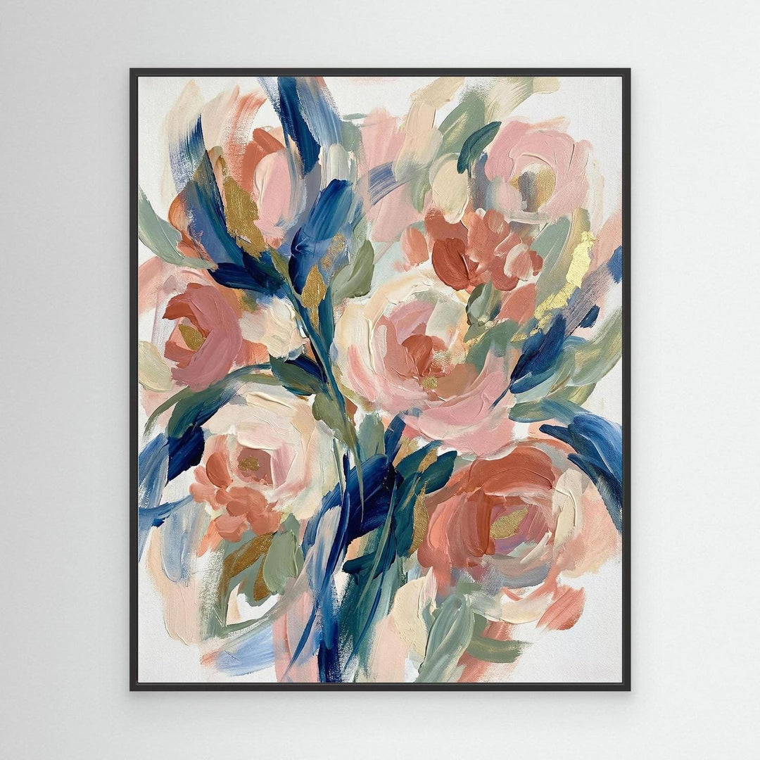 Abstract Floral Wall Art for Modern Decor - Canvas Framed Options Large Format