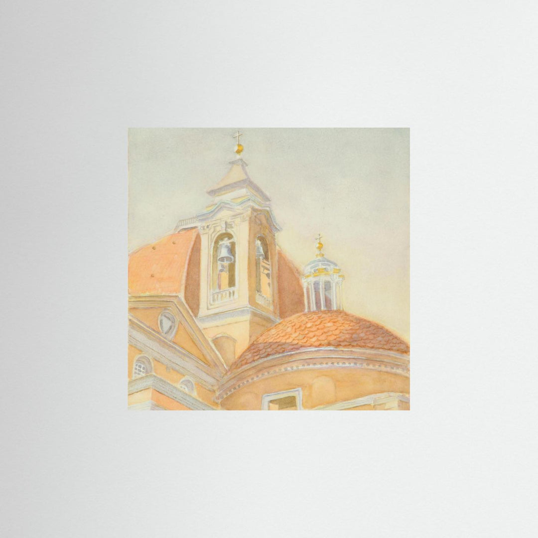 "Bell Tower of San Lorenzo" Majestic Tuscan Watercolor - Art Print Custom Framed Options