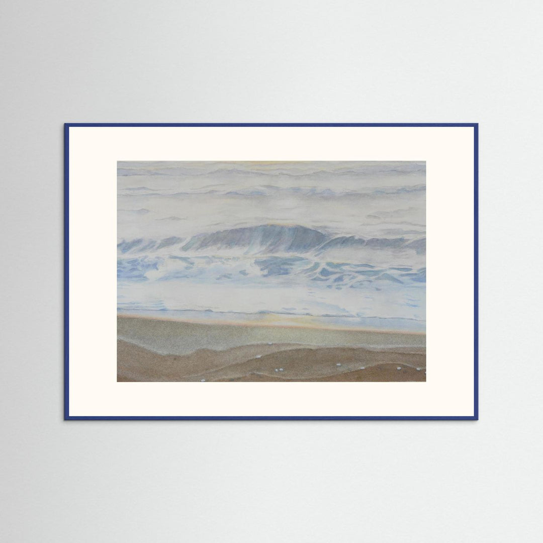 "February" Serene Coastal Watercolor Art Print -  Custom Framed Options