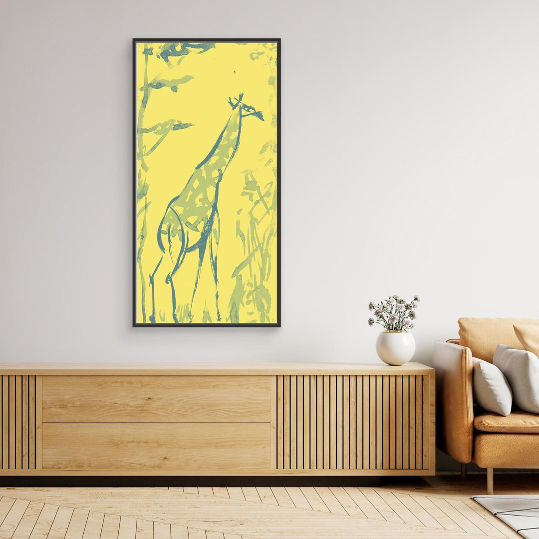 Whimsical Abstract Giraffe Wall Art - Canvas Print Framed Options