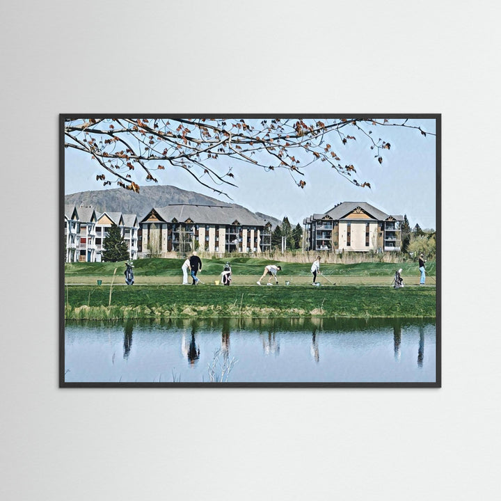 Reflections on a Tranquil Golf Driving Range - Art Print Framed Options