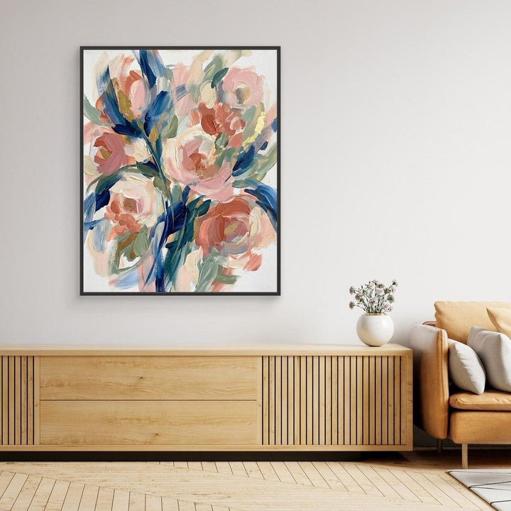 Abstract Floral Wall Art for Modern Decor - Canvas Framed Options Large Format