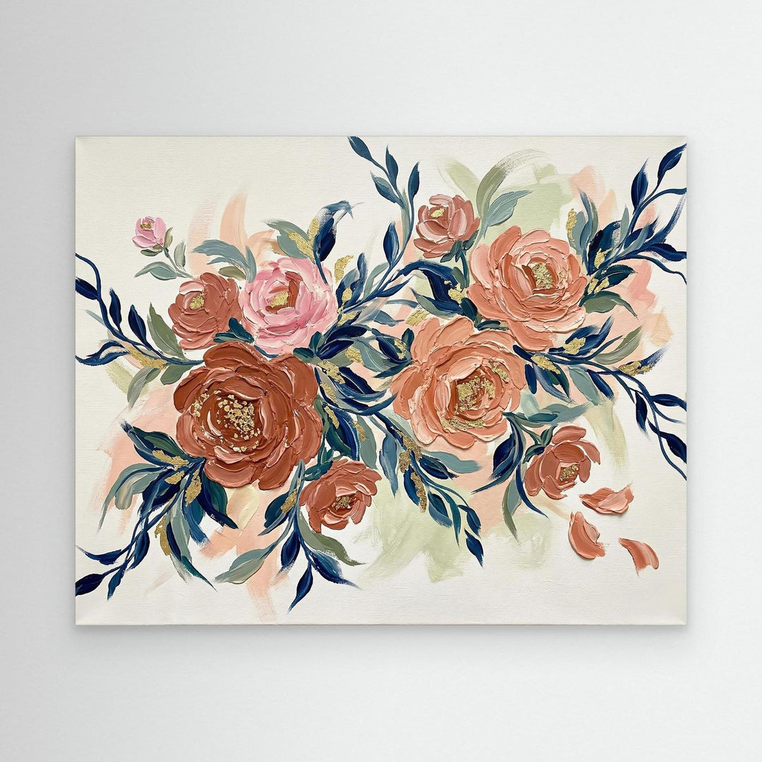 Floral Elegance: Abstract Rose Art Print - Framed Canvas Options