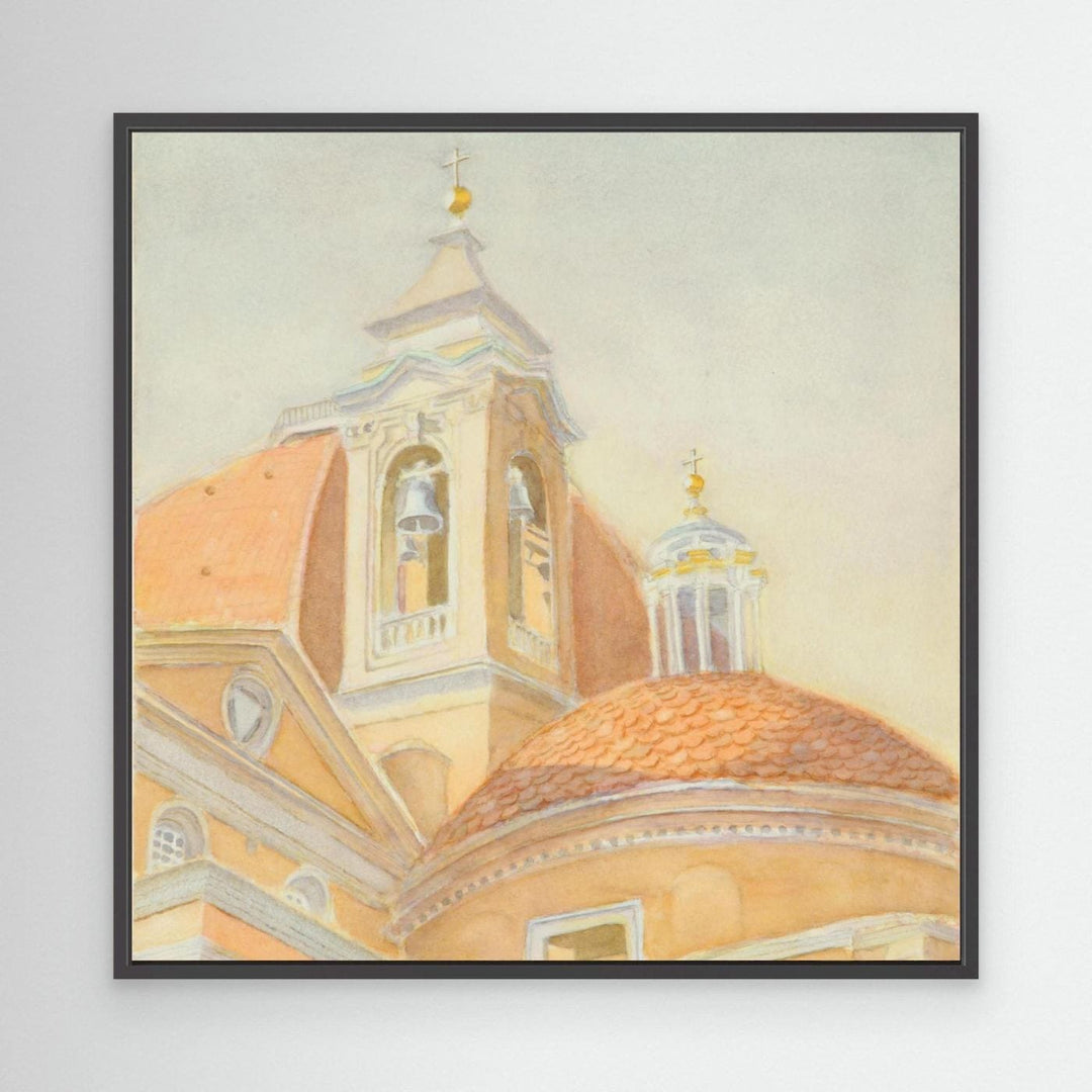 "Bell Tower of San Lorenzo" Majestic Tuscan Watercolor -  Large Format Canvas Framed Options