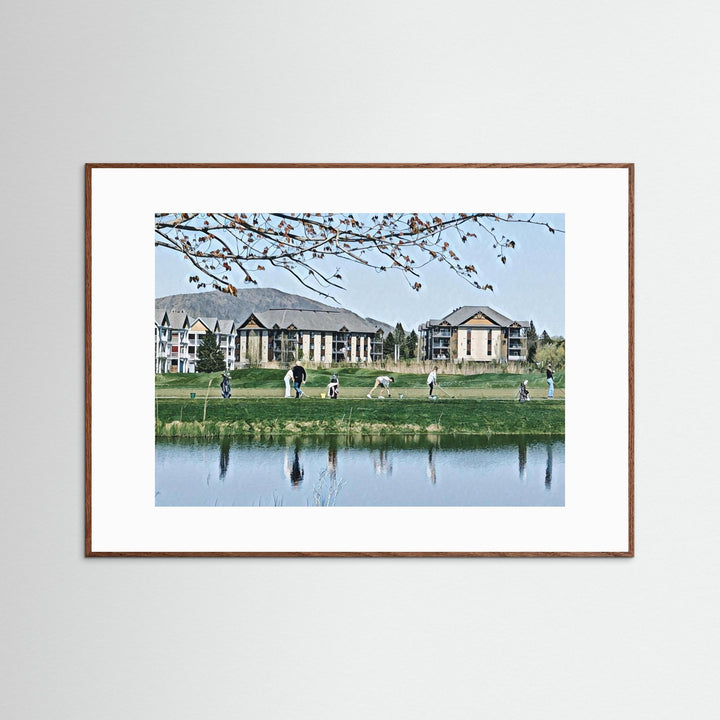 Reflections on a Tranquil Golf Driving Range - Art Print Framed Options