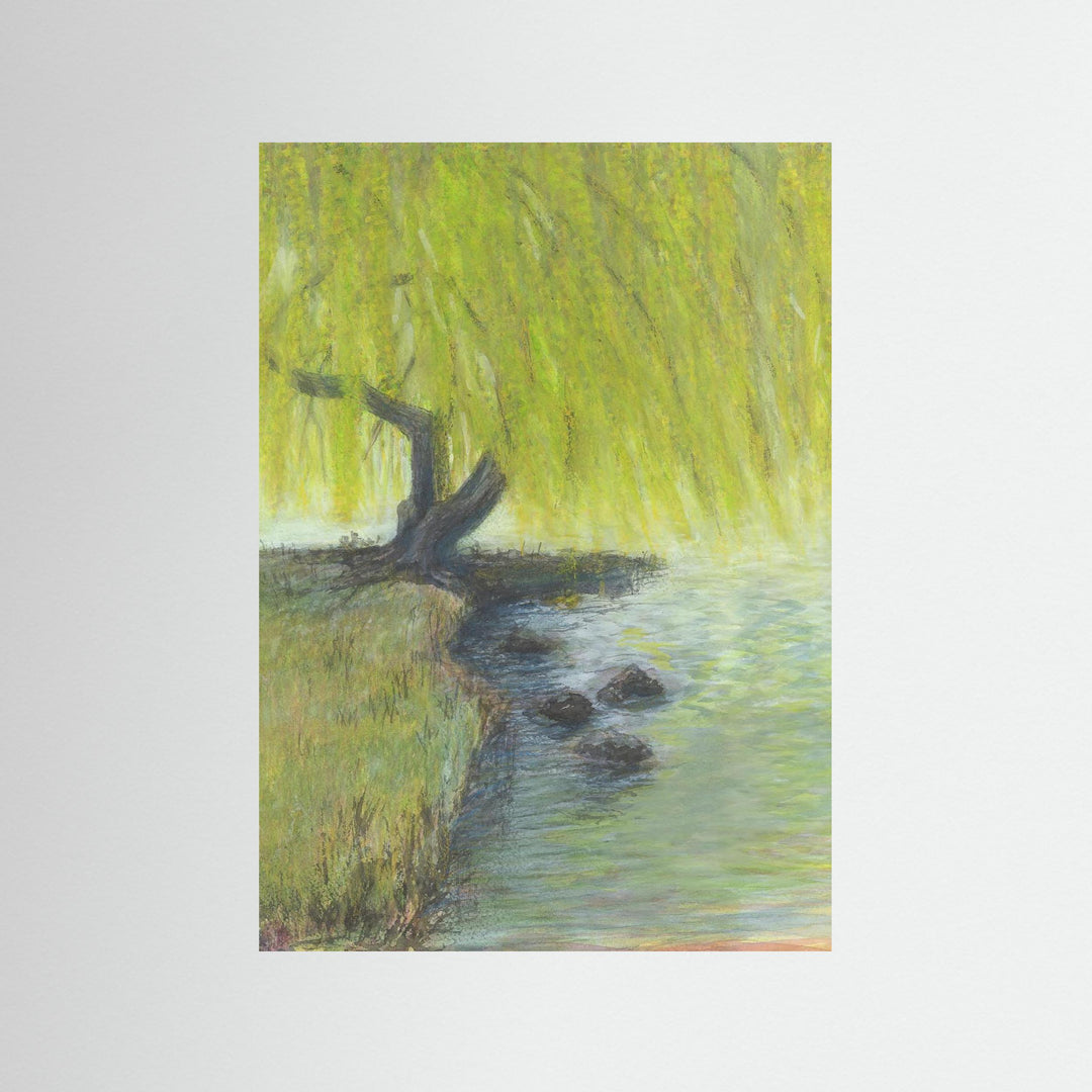 Willow Impressions Watercolor Landscape Art Print by Andrew Semple - Watercolor landscape painting print for home decor