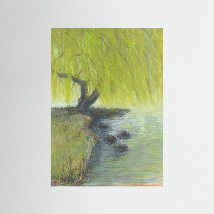 Willow Impressions Watercolor Landscape Art Print by Andrew Semple - Watercolor landscape painting print for home decor