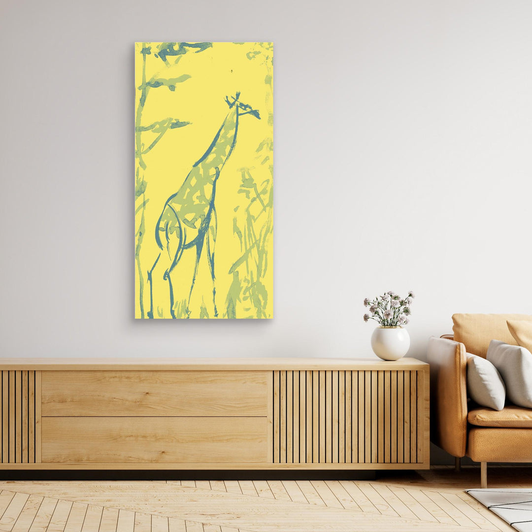 Whimsical Abstract Giraffe Wall Art - Canvas Print Framed Options