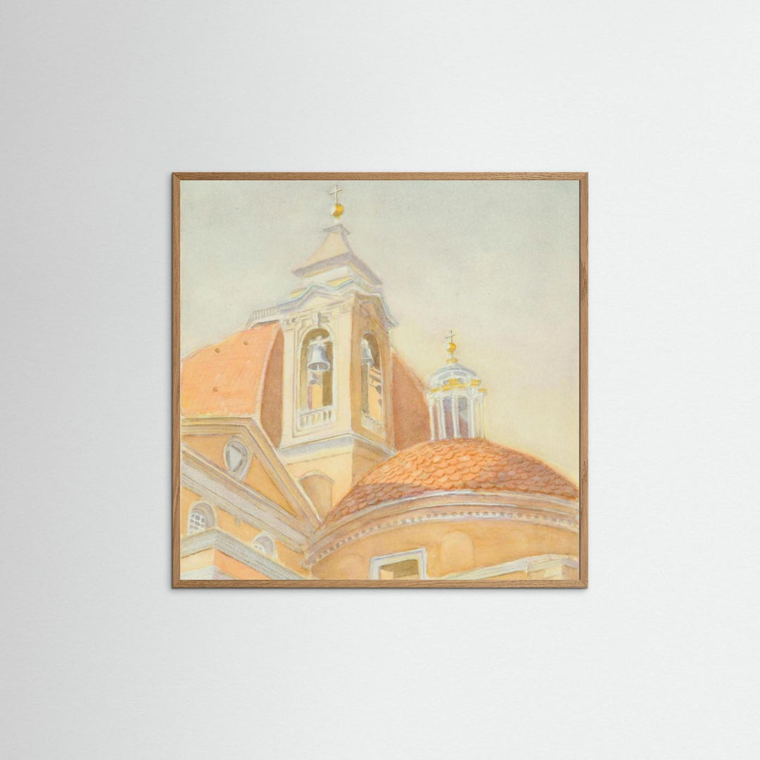 "Bell Tower of San Lorenzo" Majestic Tuscan Watercolor - Art Print Custom Framed Options
