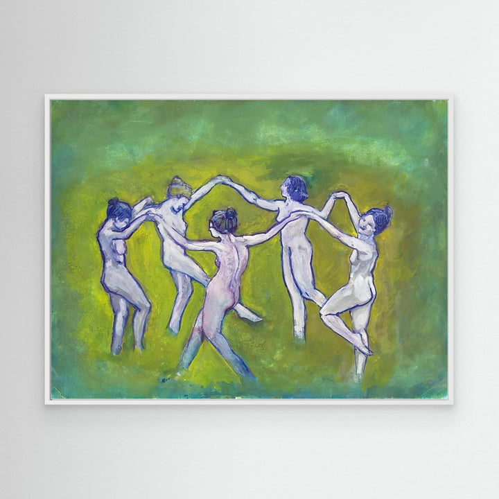 Female Figures Dance Watercolor - Canvas Art Print Framed Options