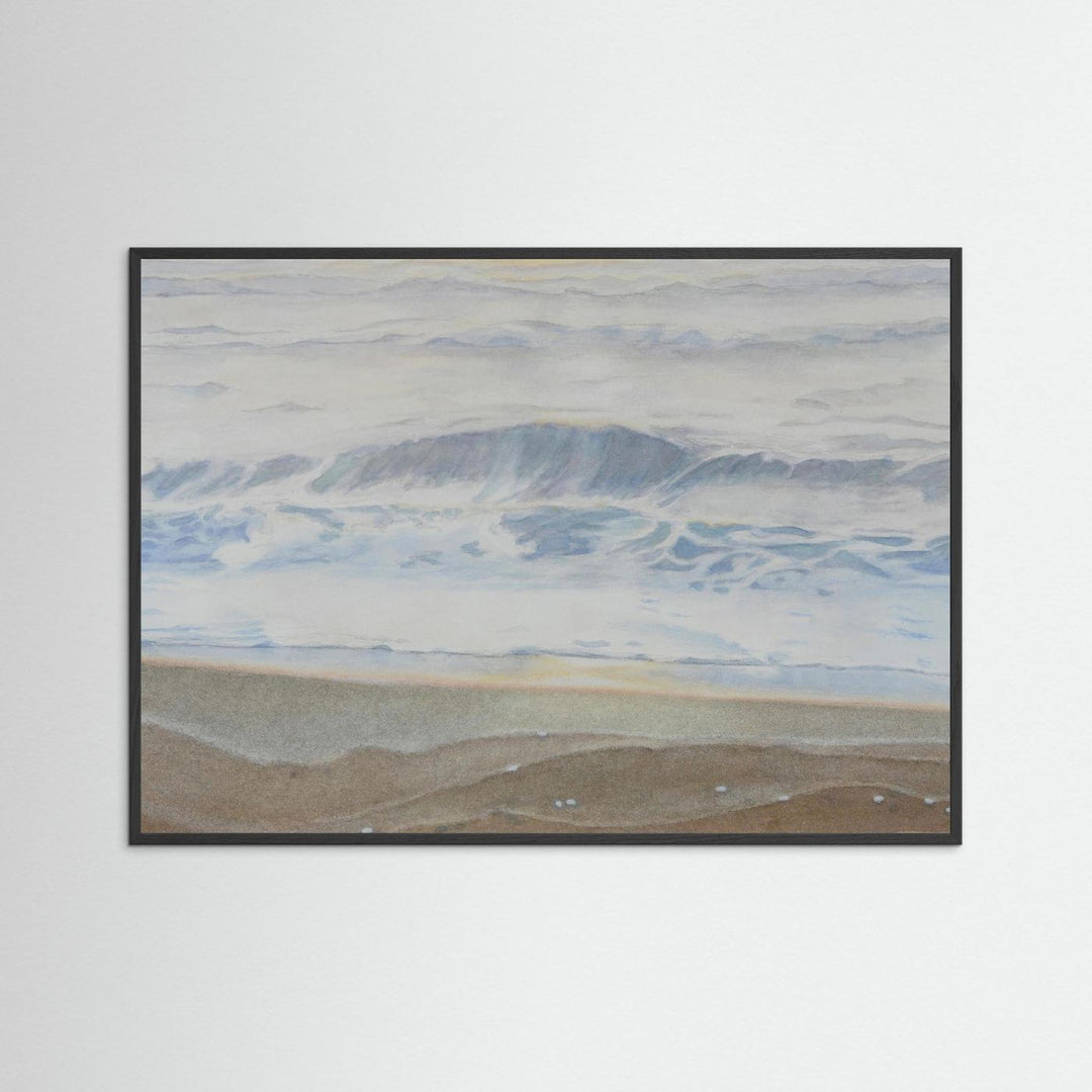 "February" Serene Coastal Watercolor Art Print -  Custom Framed Options