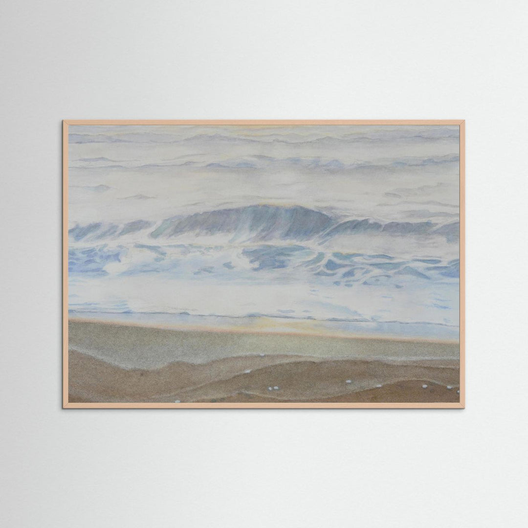 "February" Serene Coastal Watercolor Art Print -  Custom Framed Options