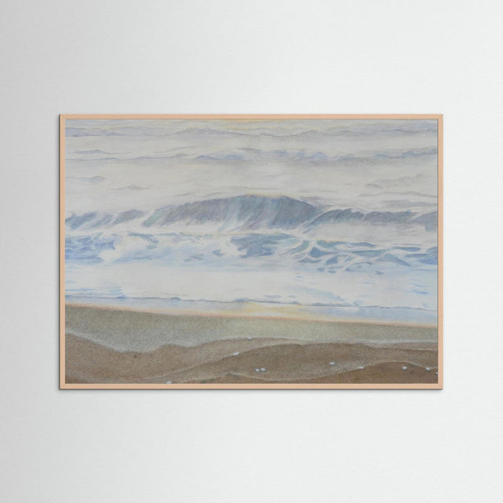 "February" Serene Coastal Watercolor Art Print -  Custom Framed Options