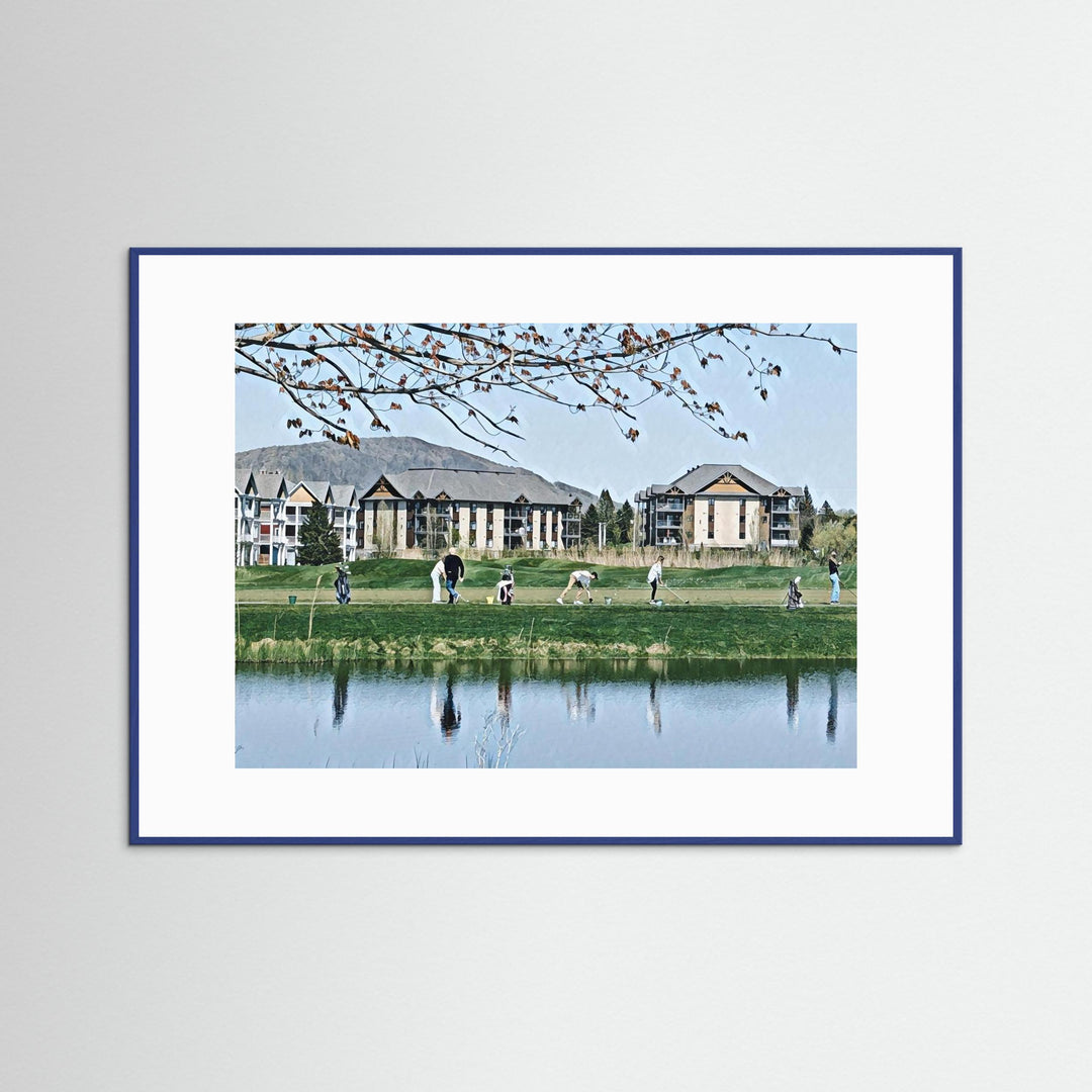 Reflections on a Tranquil Golf Driving Range - Art Print Framed Options