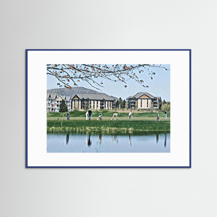 Reflections on a Tranquil Golf Driving Range - Art Print Framed Options