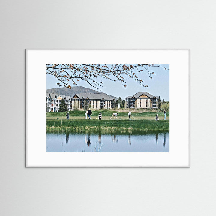 Reflections on a Tranquil Golf Driving Range - Art Print Framed Options